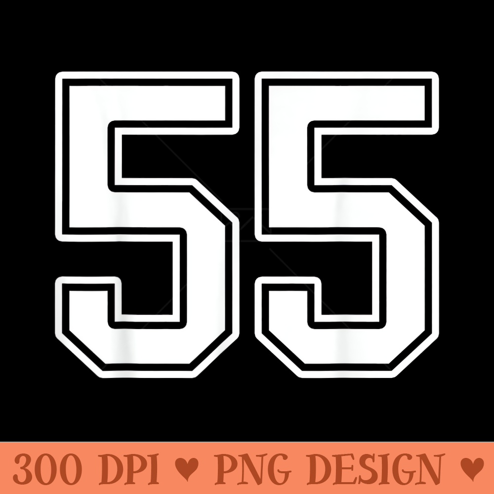 Number 55 Fan Player Jersey Style 55 - Digital PNG Artwork - Unlock Vibrant Sublimation Designs