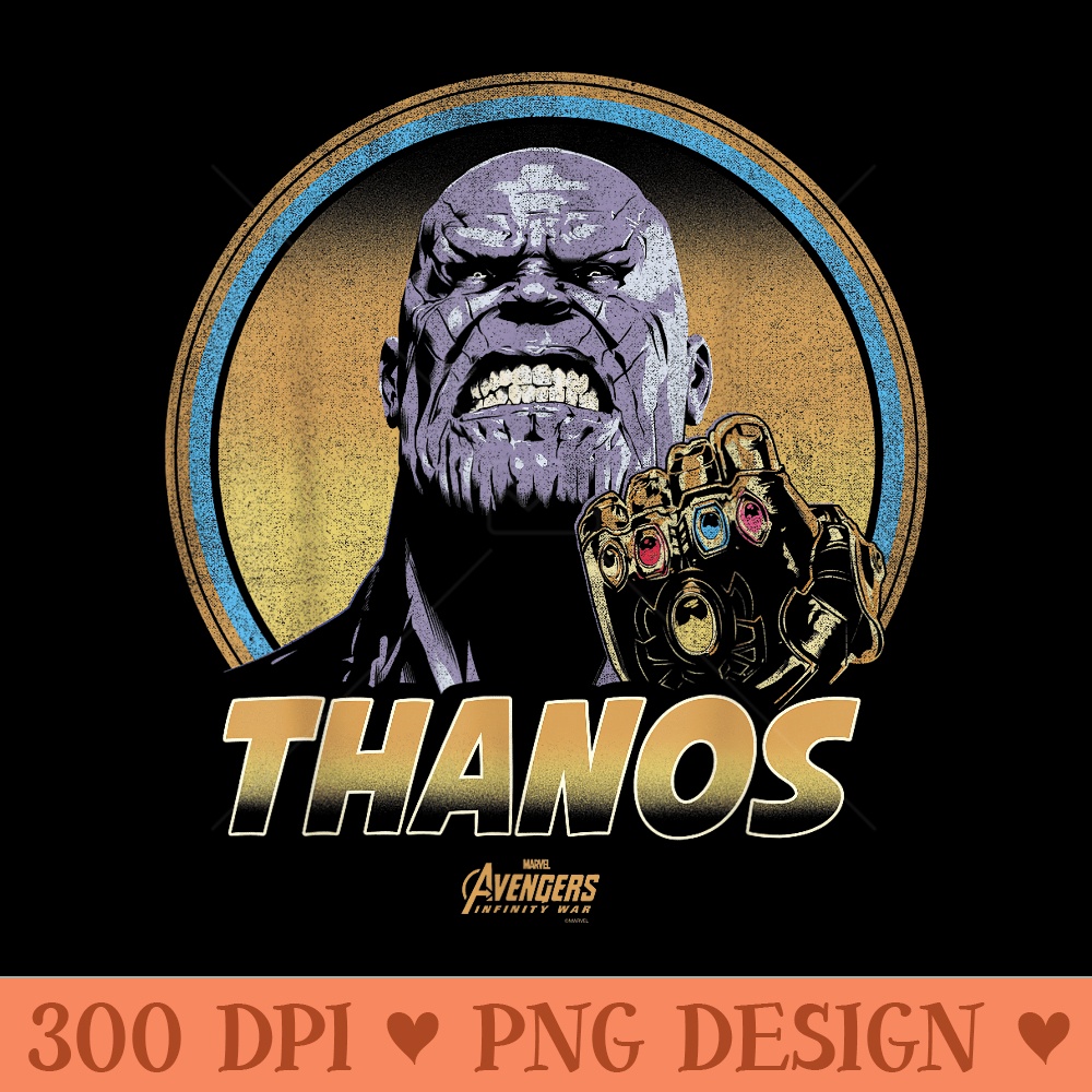 Marvel Infinity War Thanos Vintage Portrait Graphic T - Design PNG template - Bring Your Designs to Life