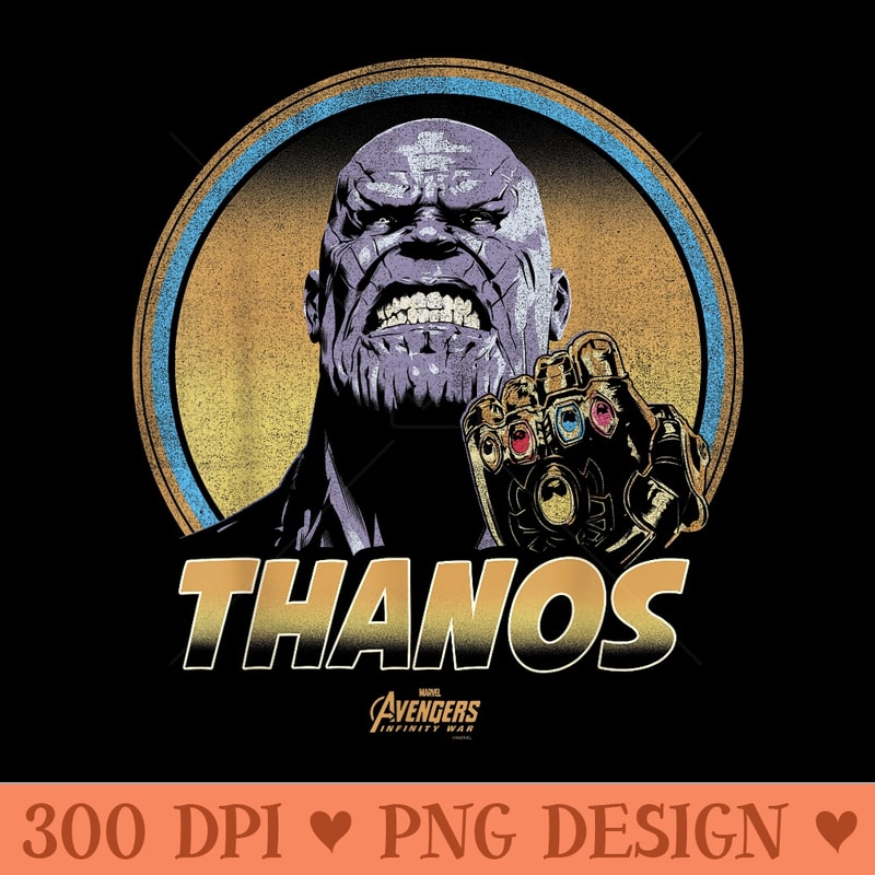Marvel Infinity War Thanos Vintage Portrait Graphic T - Design PNG template - Bring Your Designs to Life