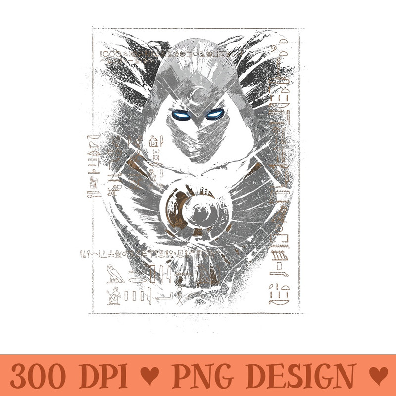 Marvel Moon Knight Glowing Eyes Egyptian Hieroglyphs - PNG Templates - Bold & Eye Catching