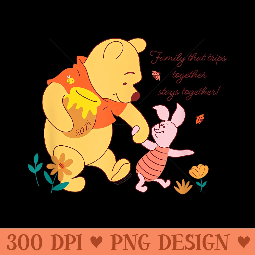 Disney Winnie the Pooh Piglet Family Trip Vacation - PNG download - Instant Access To Downloadable Files