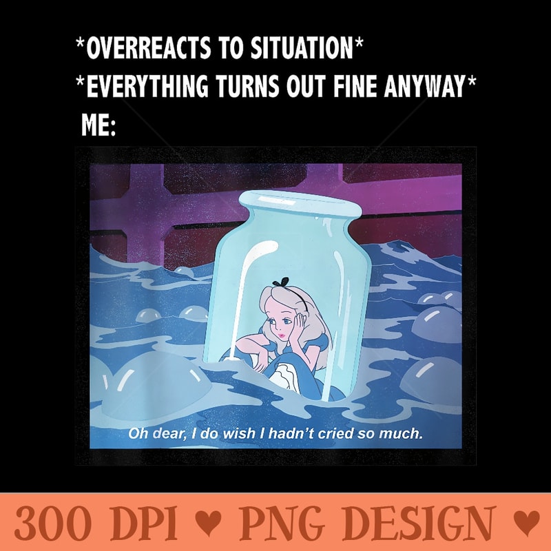 Disney Alice In Wonderland Overreacts To Situation Meme - Printable PNG Graphics - Quick And Seamless Download Process