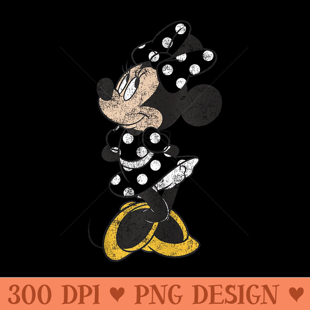 Disney Mickey And Friends Minnie Mouse Simple Distressed - High Quality PNG Clipart - Enhance Your Apparel