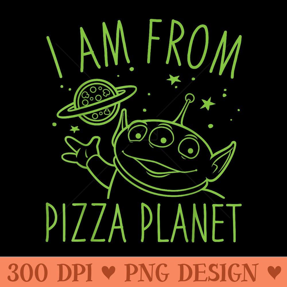 Disney Pixar Toy Story Neon Green Alien Pizza Planet Logo - Vector PNG download - Enhance Your Apparel