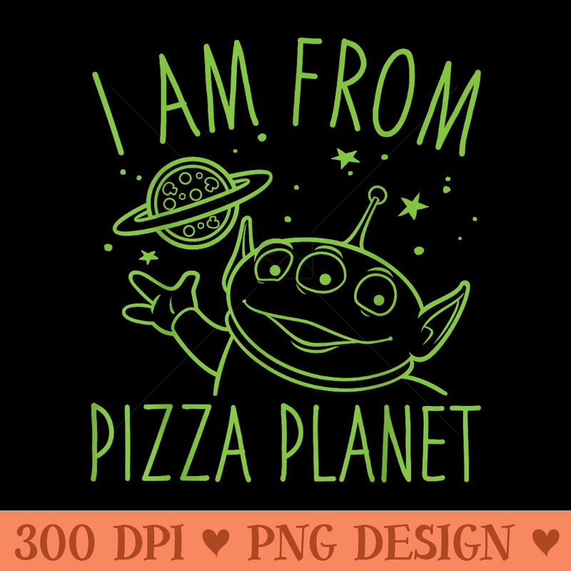 Disney Pixar Toy Story Neon Green Alien Pizza Planet Logo - Vector PNG download - Enhance Your Apparel