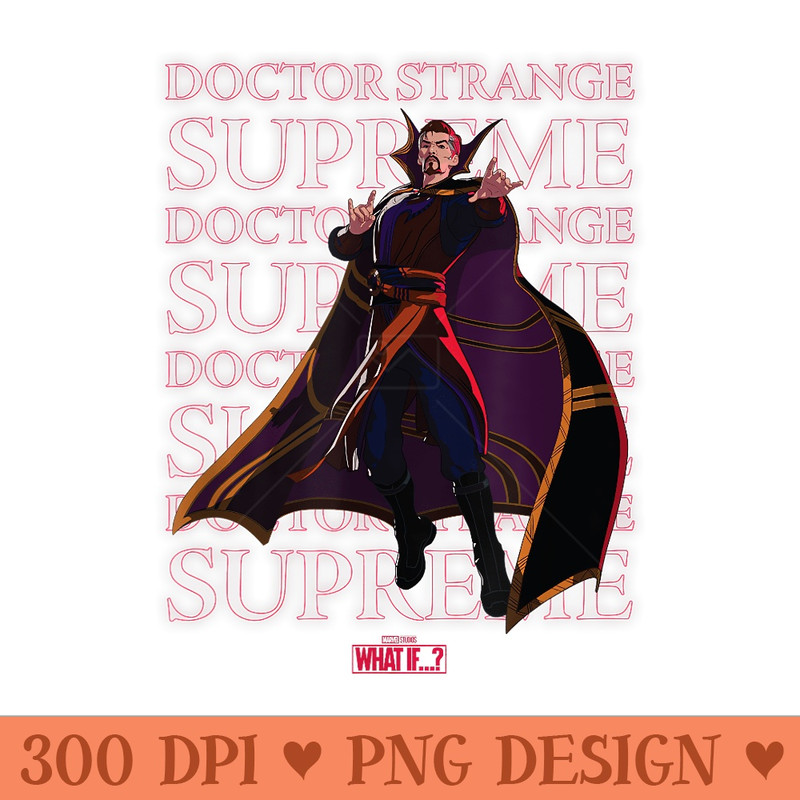 Marvel What If Doctor Strange Supreme Text Stack Portrait - PNG download - Bold & Eye Catching