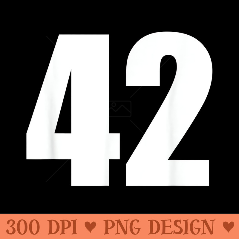 Sports Number 42 Baseball Football Soccer Basketball - Digital PNG Downloads - Perfect for Creative Projects