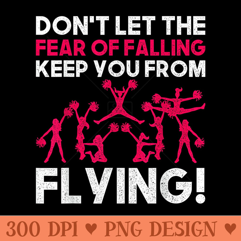 Funny Cheerleader Flying and Falling Cheerleading Design - PNG Art Files - Eco Friendly And Sustainable