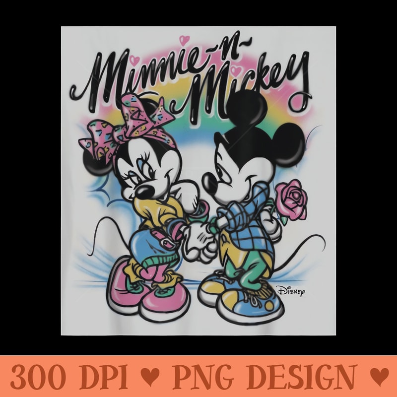 Disney Colorful Mickey and Minnie - Vector PNG download - Create with Confidence