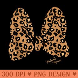 disney minnie mouse leopard print bow - free png download