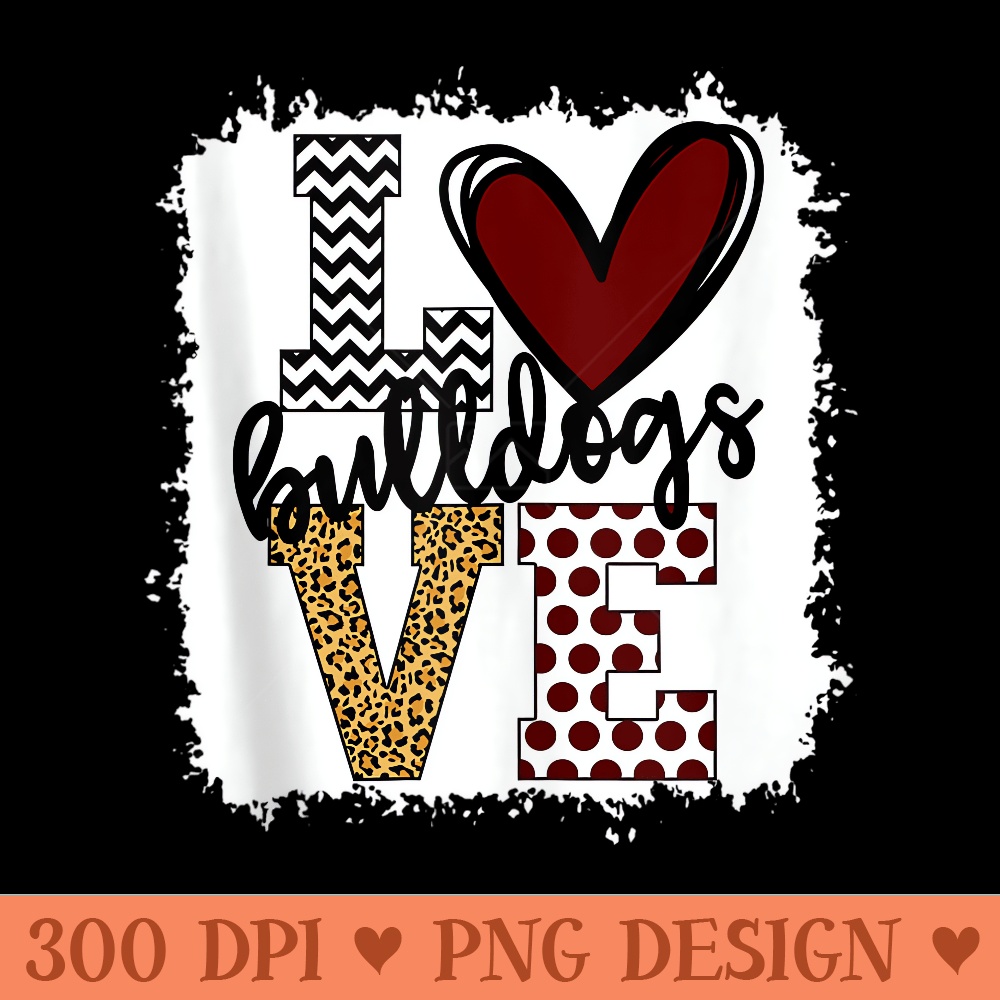 Bulldogs Mascot Love School Spirit Fantastic - High Quality PNG Clipart - Lifetime Access To Purchased Files