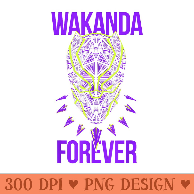 Marvel Comics Retro Classic Wakanda Forever Neon Panther - Printable PNG Images - Revolutionize Your Designs