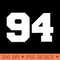Number 94 Sports Jersey Player 94 Fan BACK PRINT Varsity - Transparent PNG download - Perfect for Creative Projects