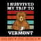 I Survived My Trip To Vermont Vintage Tired Bear Coffee - Transparent PNG download - Perfect for Sublimation Art