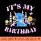 Disney Lilo Stitch Its My Birthday Floral Retro Stitch - Vector PNG Clipart - Bold & Eye Catching