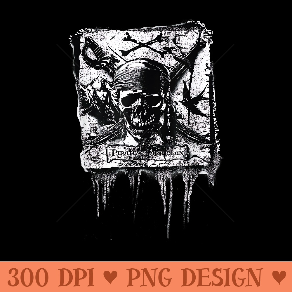 Disney Pirates of the Caribbean Jack Sparrow Skull Banner - Ready To Print PNG Designs - Perfect for Sublimation Mastery