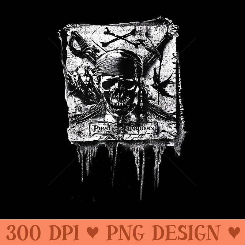 Disney Pirates of the Caribbean Jack Sparrow Skull Banner - Ready To Print PNG Designs - Perfect for Sublimation Mastery