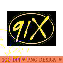 91x san diego alternative radio throwback design - high resolution png design