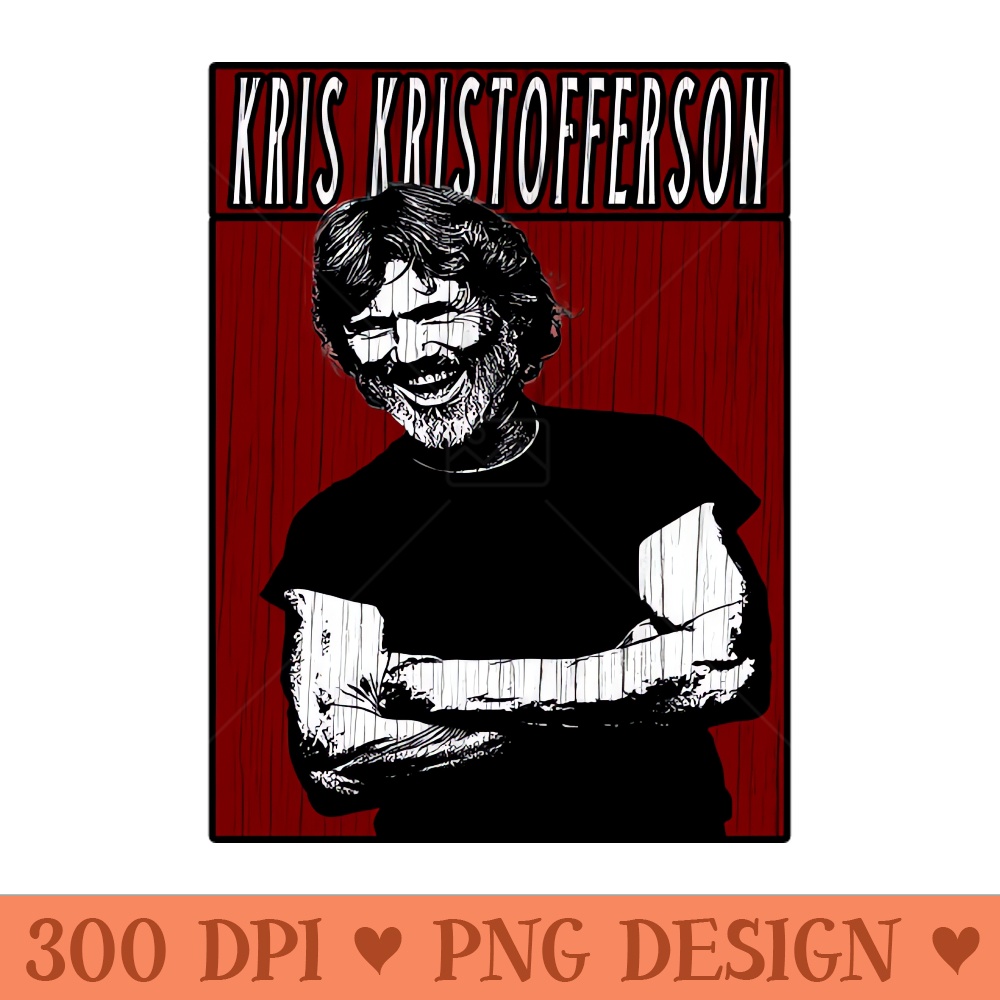 Vintage Retro Kris Kristofferson - Transparent PNG Mockup - Instant Access To Downloadable Files