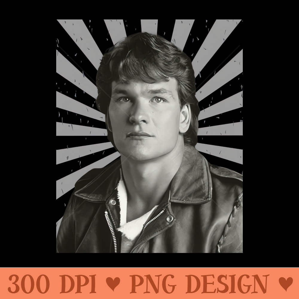 Retro Swayze - High Resolution PNG Artwork - Bring Your Designs to Life