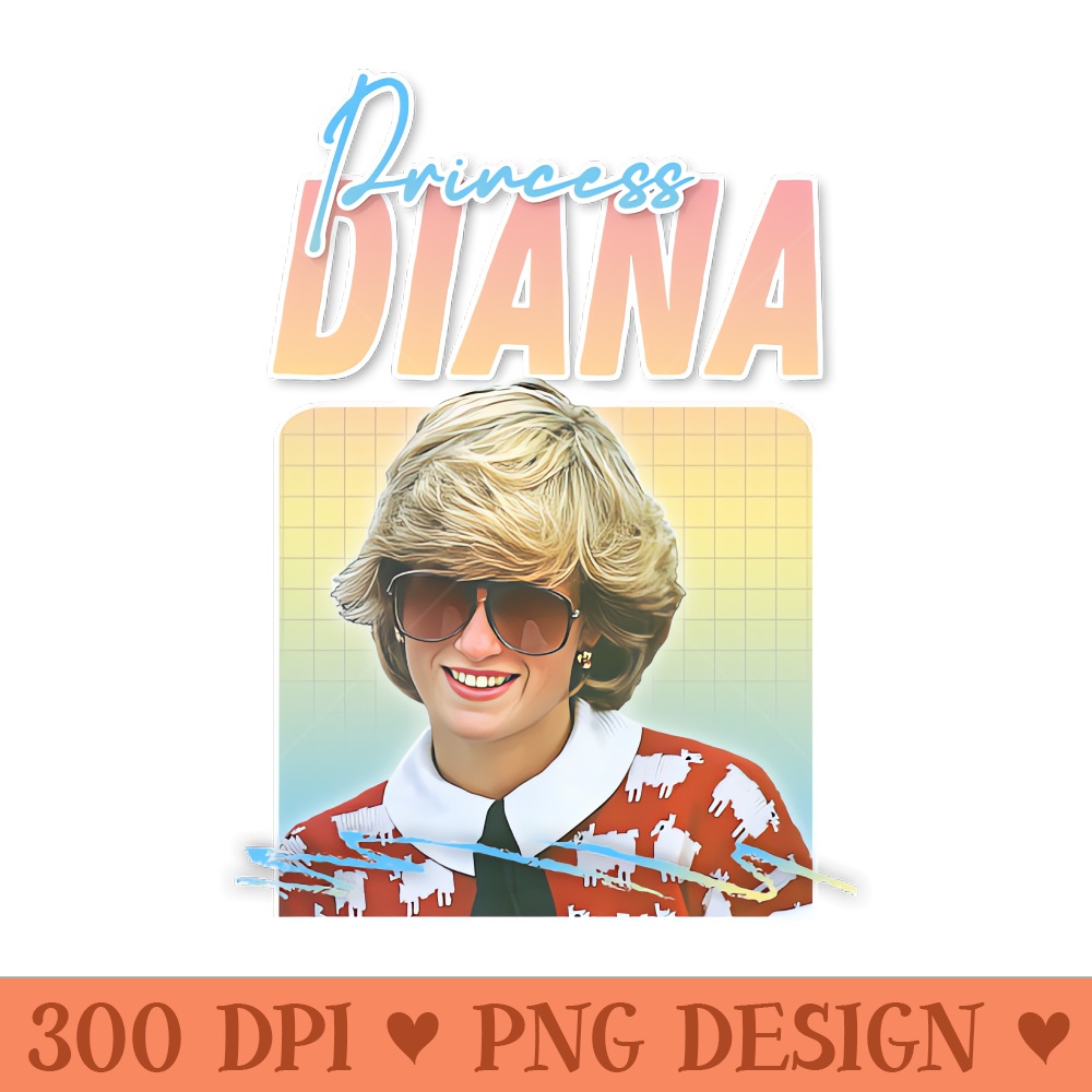 Princess Diana  Retro 8s Vibes - Download Transparent PNG - Spice Up Your Sublimation Projects