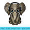 Baby Elephant DJ Wearing Headphones Glasses - Shirt Graphics for Download - Eco Friendly And Sustainable Digital Products