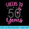 Cheers to 50 Years Pink Wine Crown 50th Birthday - High Resolution Shirt PNG - Add a Festive Touch to Every Day