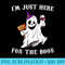 Im Just Here For The Boos Funny Halloween Ghost Wine - Printable PNG Graphics - Spice Up Your Sublimation Projects