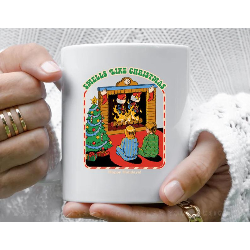Smells Like Christmas Coffee Mug, 11 oz Ceramic Mug