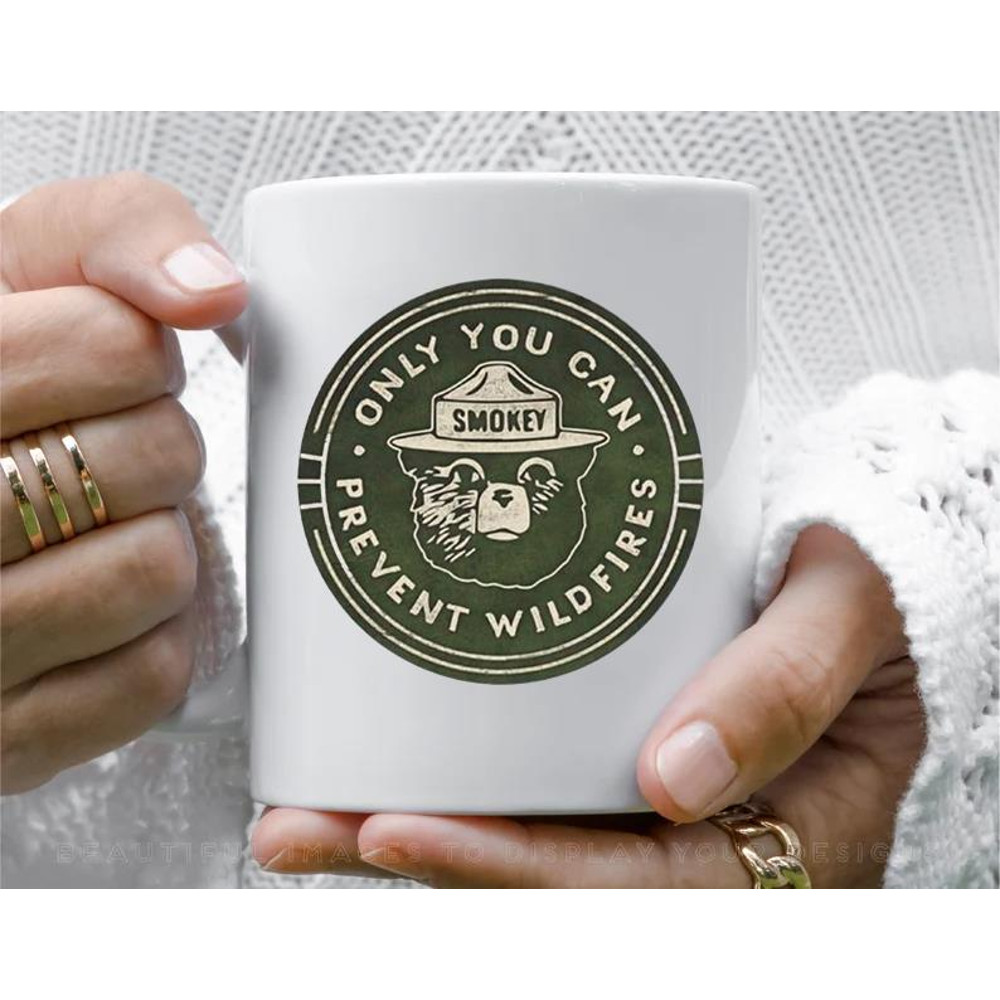 SMOKEY BEAR Coffee Mug, 11 oz Ceramic Mug