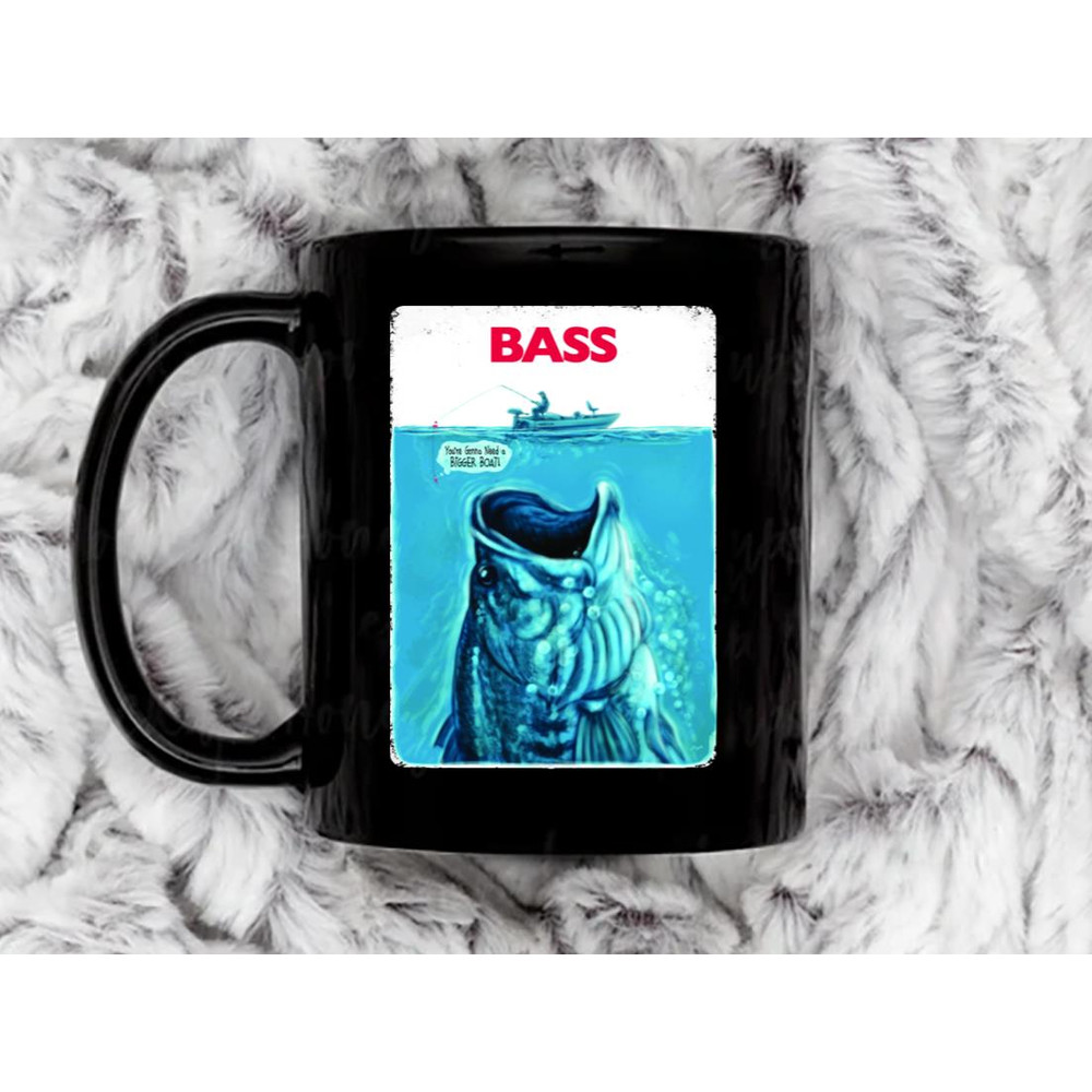 Bigger Bass Boat Coffee Mug, 11 oz Ceramic Mug