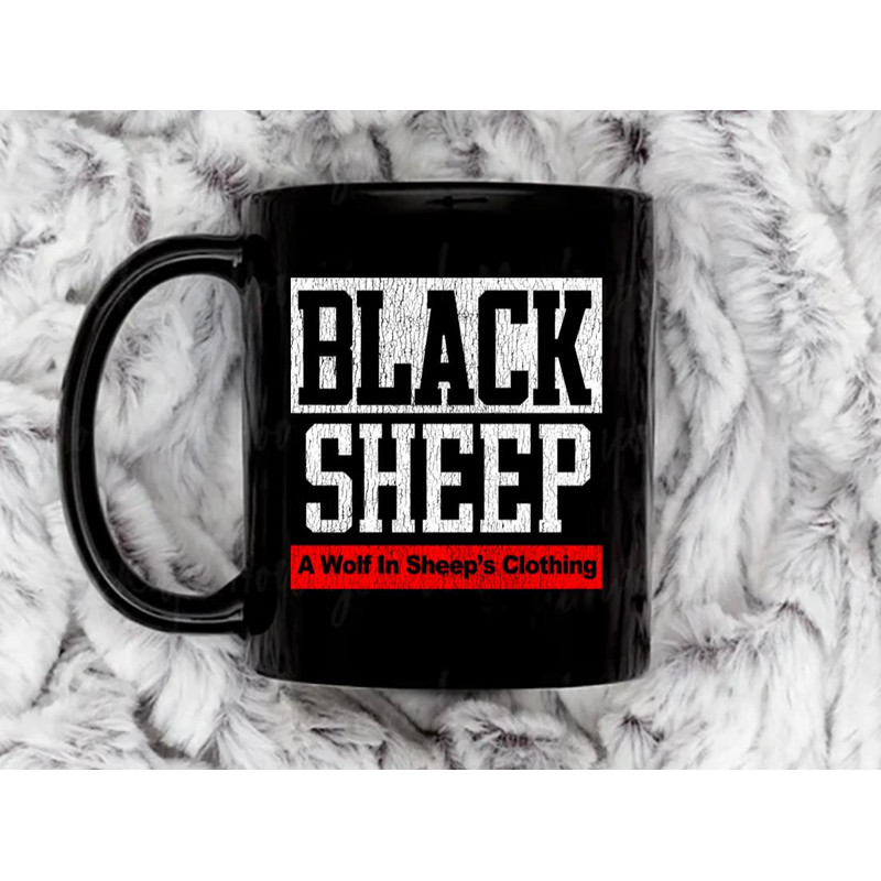 Black Sheep Vintage Rap Group Distressed Wolf In Sheep s Clothing Logo 90 s Coffee Mug, 11 oz Ceramic Mug