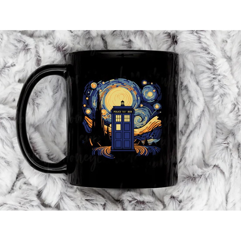 Tardis Van Gogh Coffee Mug, 11 oz Ceramic Mug