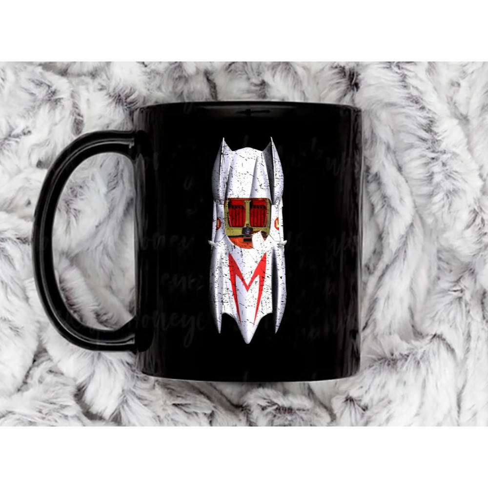 Speed Racer Mach 5 Car Top Vintage Retro Distressed Coffee Mug, 11 oz Ceramic Mug