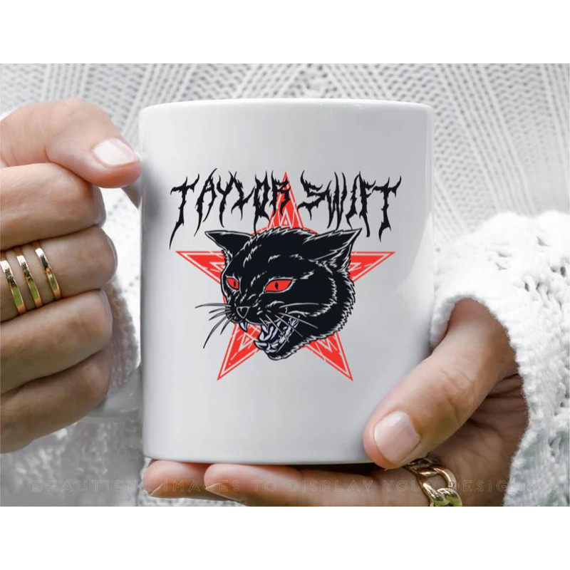 Taylor Swift Cat Metal Coffee Mug, 11 oz Ceramic Mug
