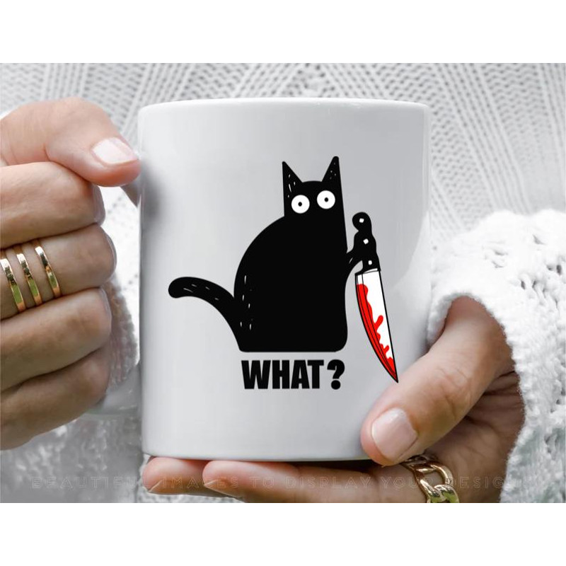 Spooky Lockdown Cat Coffee Mug, 11 oz Ceramic Mug