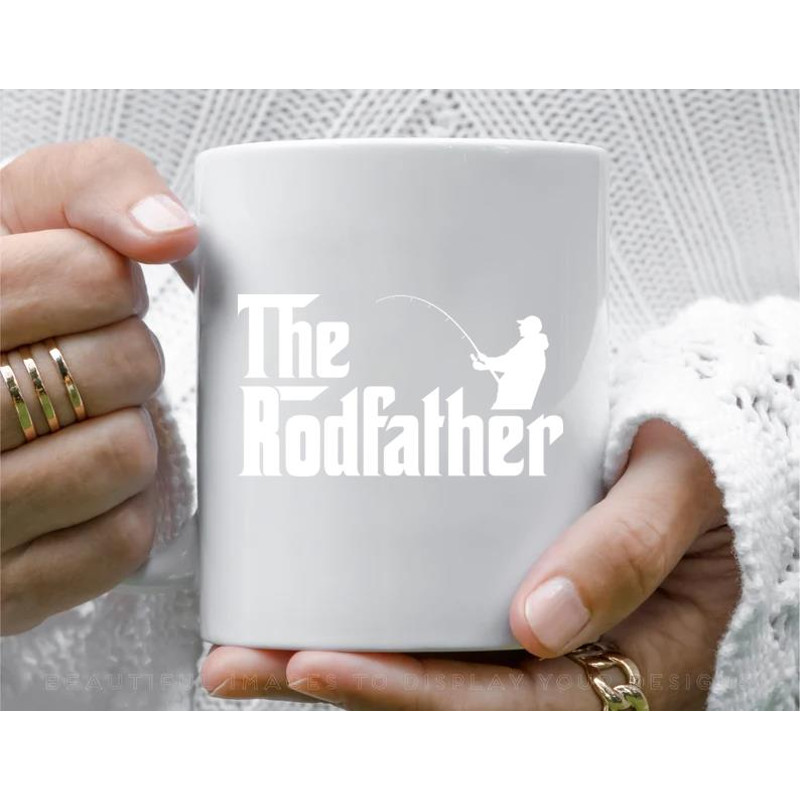 The Rodfather Fishing Coffee Mug, 11 oz Ceramic Mug_1