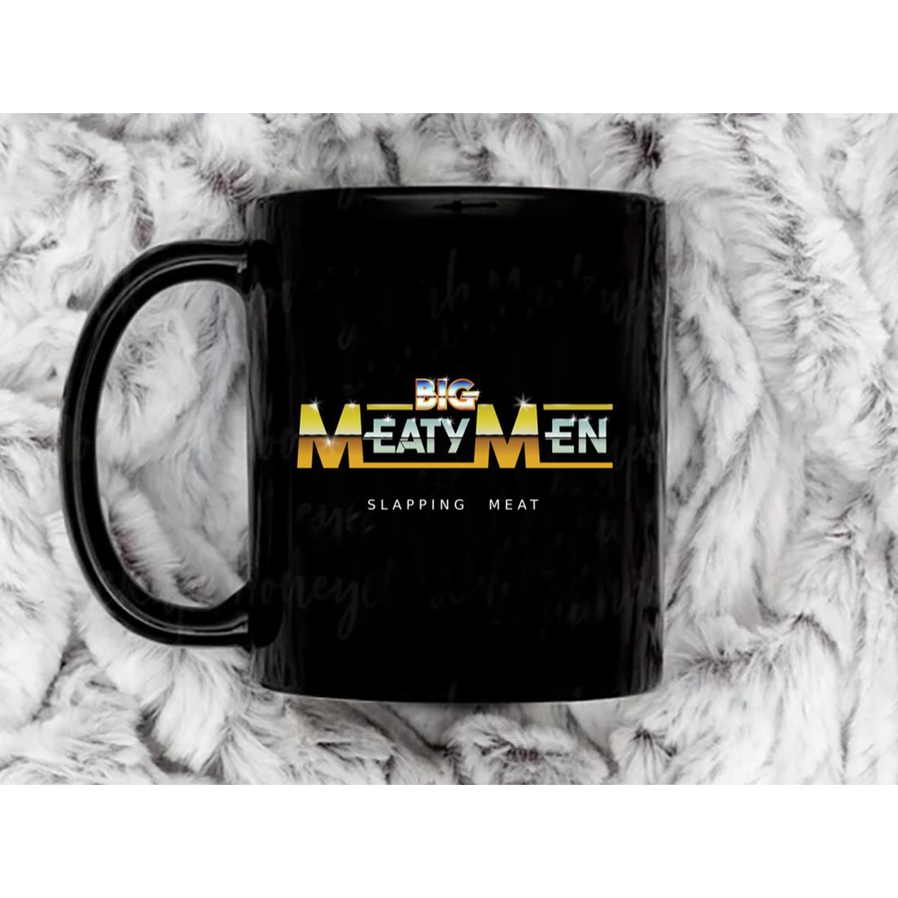 Big Meaty Men Slapping Meat Coffee Mug, 11 oz Ceramic Mug