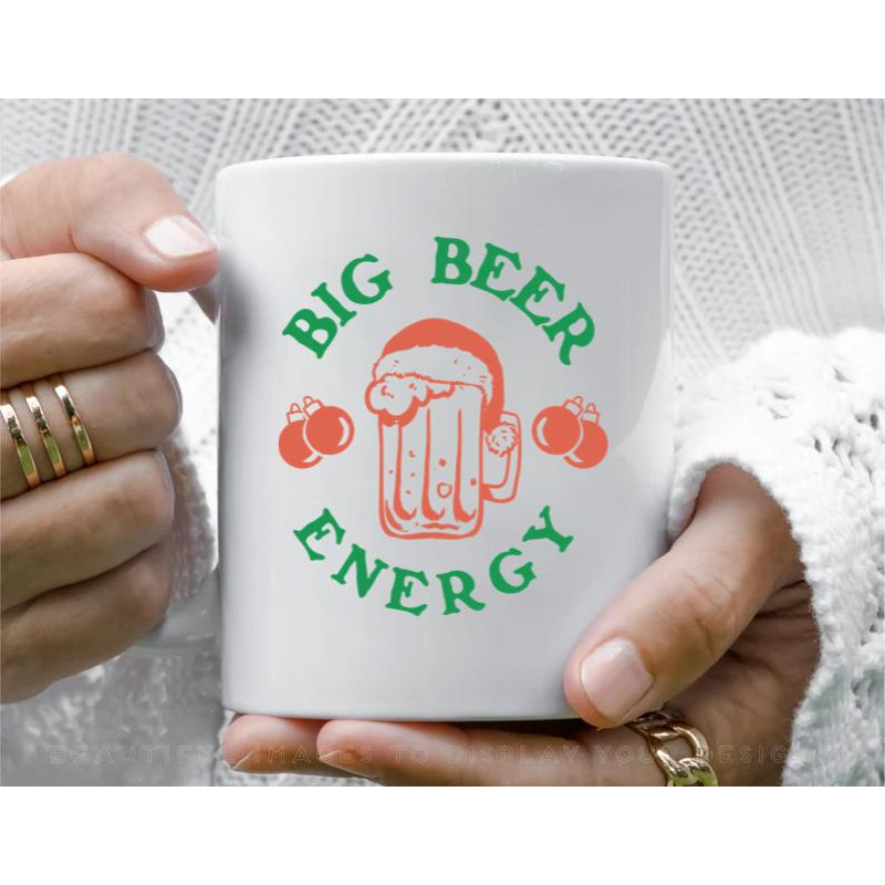 Big Nick Energy Beer Saint Nicholas Santa Claus Retro Vintage artwork Coffee Mug, 11 oz Ceramic Mug
