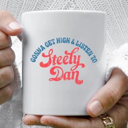 steely dan listning vintage coffee mug, 11 oz ceramic mug