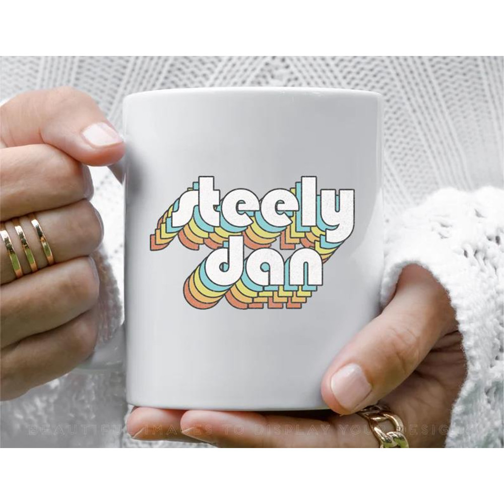 Steely Dan Retro Faded Style Typography Design Coffee Mug, 11 oz Ceramic Mug
