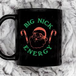big nick energy retro groovy funny jolly santaa claus coffee mug, 11 oz ceramic mug