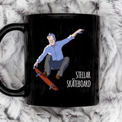 stellar skateboard coffee mug, 11 oz ceramic mug