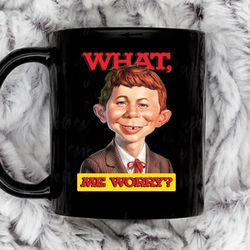 what, me worry alfred neuman v1 11 oz black ceramic mug