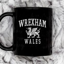 wrexham wales 11 oz black ceramic mug