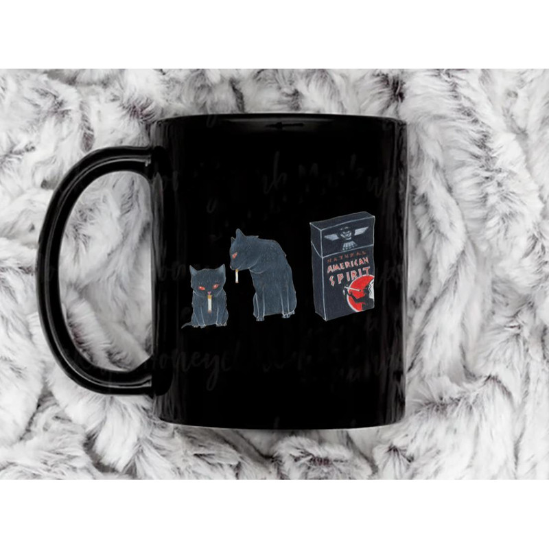 The Cig Cats Bagel u0026 Mephisto Coffee Mug, 11 oz Ceramic Mug