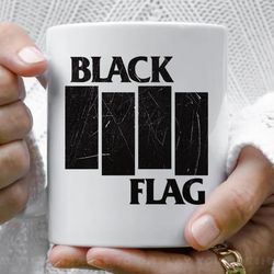 black flag vintage coffee mug, 11 oz ceramic mug