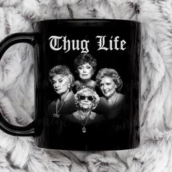 thug life golden 2 coffee mug, 11 oz ceramic mug