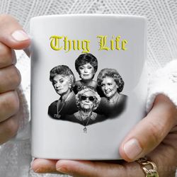 thug life golden 5 coffee mug, 11 oz ceramic mug_1