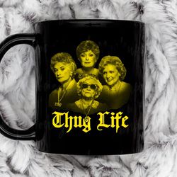 thug life golden coffee mug, 11 oz ceramic mug
